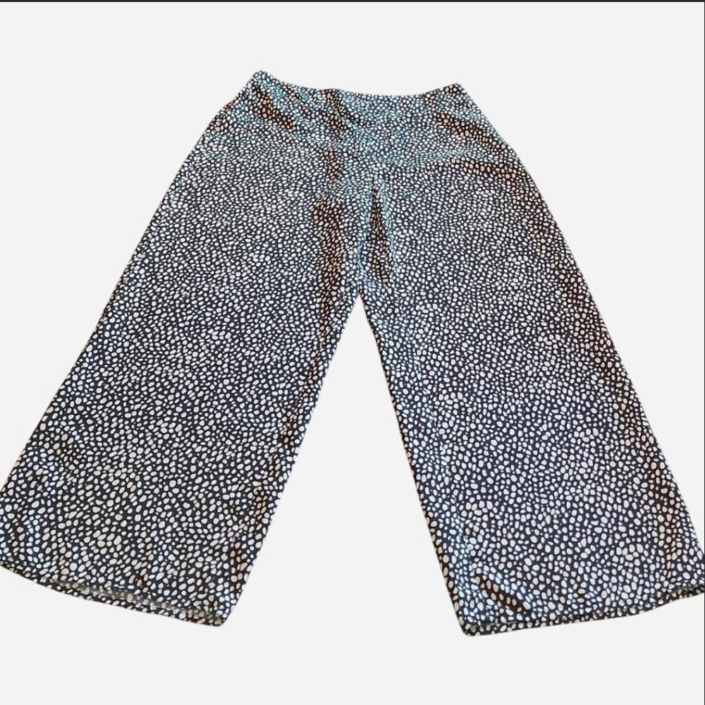 Coldwater Creek women's black and tan spotted, wide leg pants, size 10P